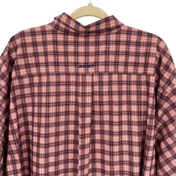 Ariat Wrinkle Free Lincoln Classic Long Sleeve Plaid Shirt 3XL - Picture 8 of 9